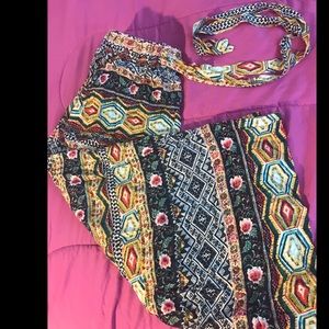 NWT Cropped Palazzo pants with tie